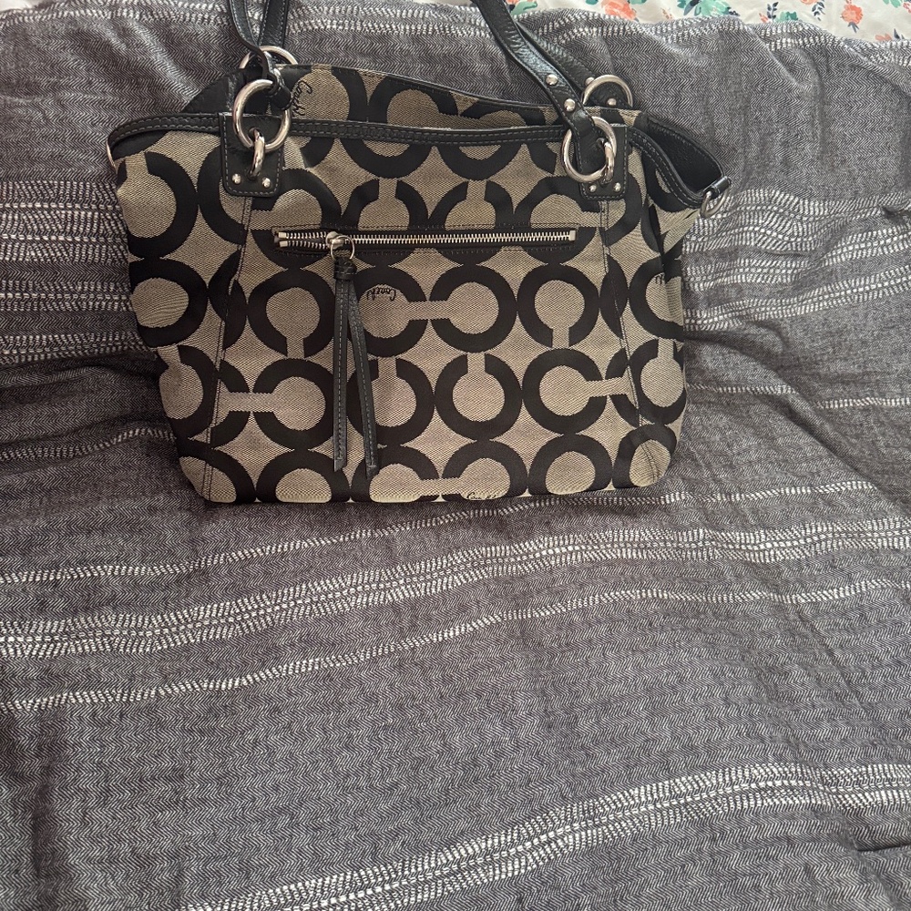 Coach satchel bag with coin purse and shoulder strap